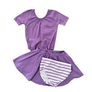 June & January purple matching set leotard and skirt 3T